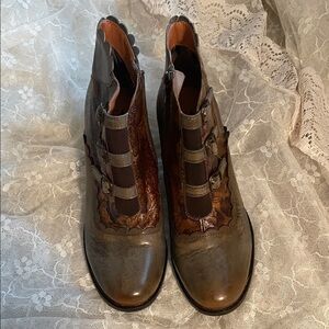 Spring Step Distressed Brown Ankle Booties